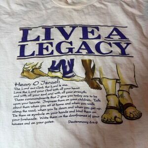 Vintage 1998 Jesus Tee "Live A‎ Legacy / Hear O Israel" tee